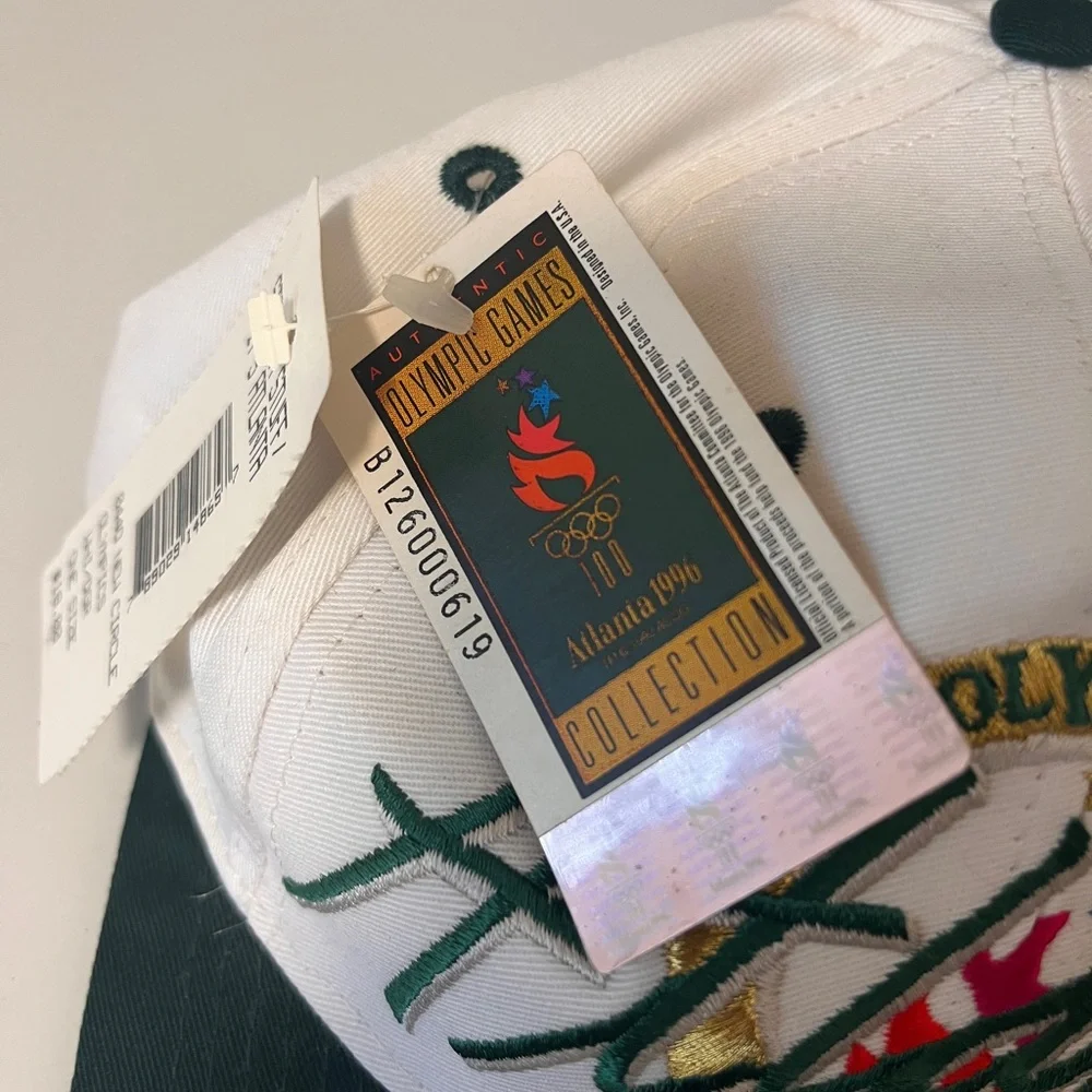 Bug Atlanta 1996 Olympic Games White and Green Snap Back Cap NOS